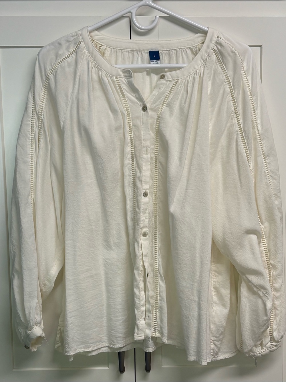 OLD NAVY, Lightweight Cream Button-Front Women’s Blouse
